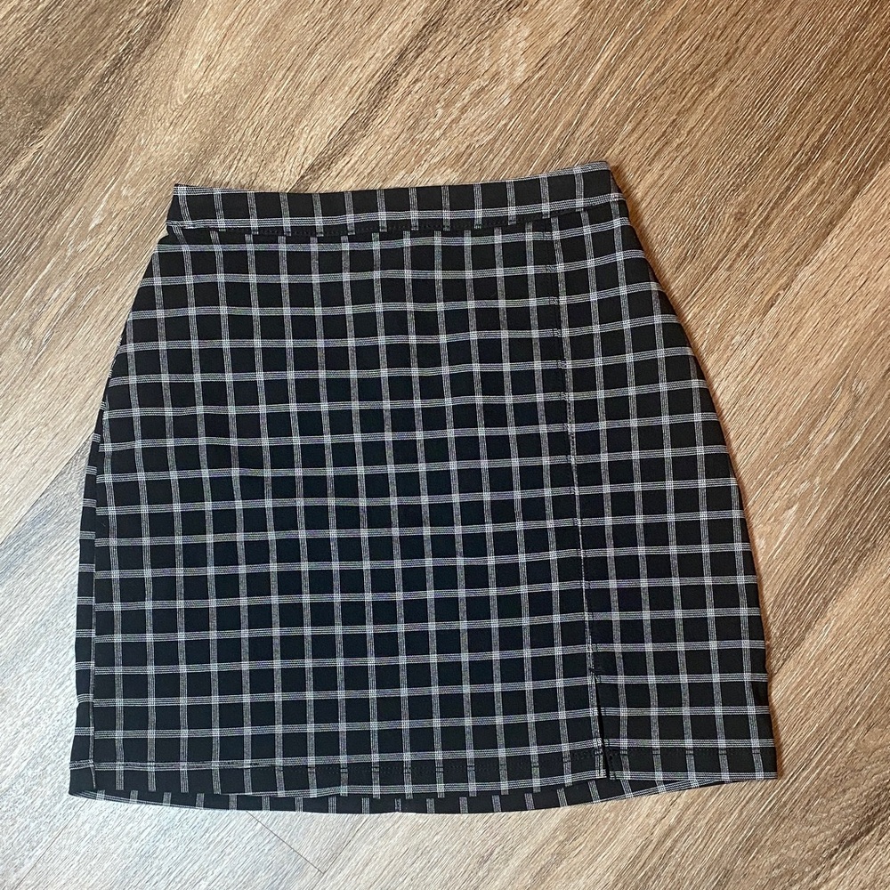 Hollister Black and Gray Plaid Mini Skirt